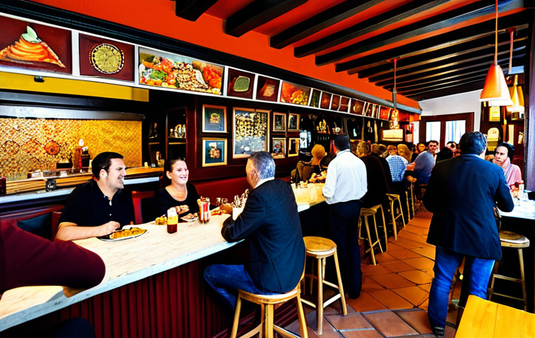 고객 니즈 리서치를 위한 데이터 시각화 기법 - A bustling Madrid Tapas Bar**
"A vibrant and lively tapas bar in Madrid, Spain, filled with people ...