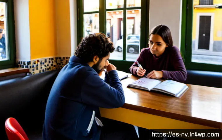 고객 요구 사항 파악을 위한 사전 조사 방법 - Photorealistic market research scene in a vibrant Madrid neighborhood café, a diverse Spanish resear...
